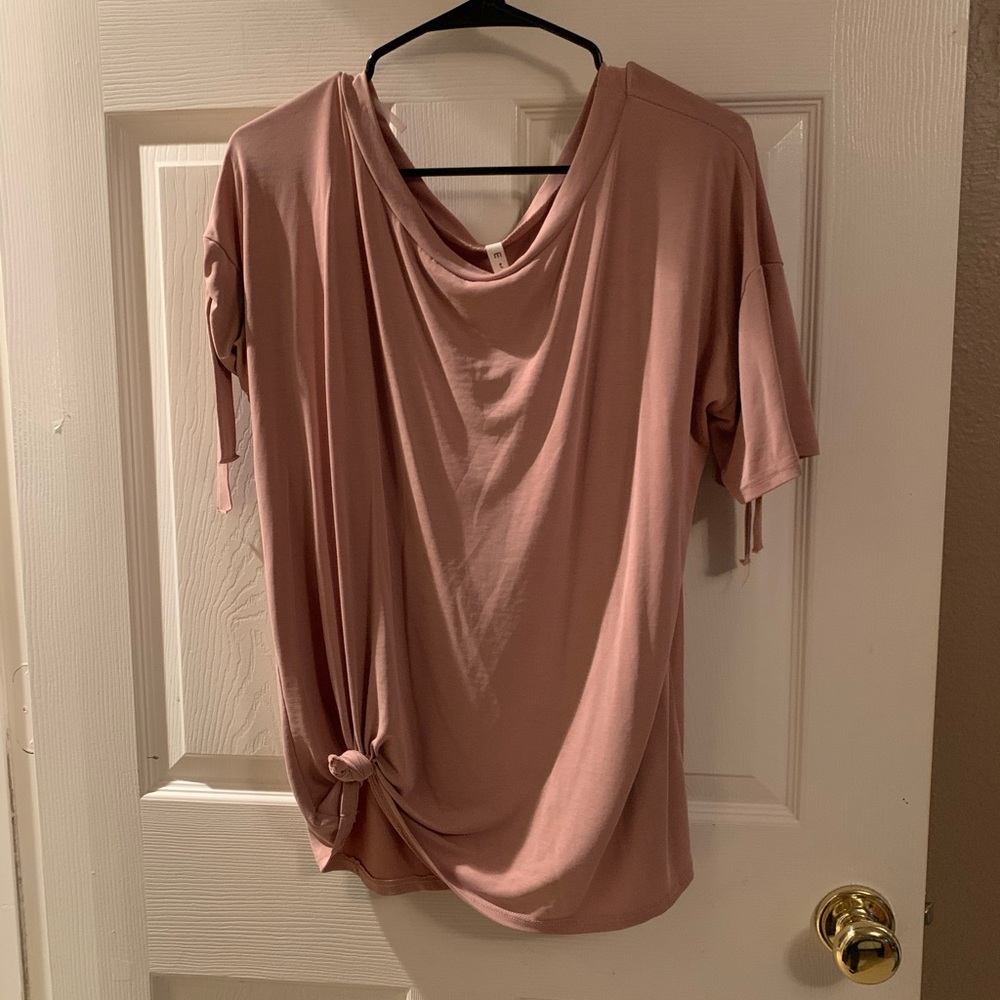 Creamy Pink Knotted Blouse